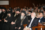Ο Μακαριώτατος και ο Διαχειριστής της Μ.Κ.Ο. 'Ρωμηοσύνη', κ. Π. Κυριακίδης, εν μέσω Αρχιερέων παρακολουθούν το Συνέδριο