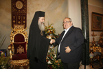 Ο Ρώσος Πρέσβυς κ. Πιότρ Βλαδημίροβιτς συγχαίρει τον Μακαριώτατο.