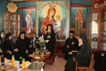 His Beatitude on the Superior's house after the H. Liturgy