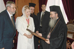 Η Πρωθυπουργός της Ουκρανίας επιδίδει στον Μακαριώτατο βυζαντινή εικόνα