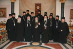 Ο Μακαριώτατος με τους Ιερωτάτους Μητροπολίτες και τη συνοδεία αυτών