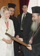 18/10/09 Ο Πατριάρχης Ιεροσολύμων κ.κ. Θεόφιλος παρασημοφορεί την Πρωθυπουργό της Ουκρανίας κ. Ιουλία Τιμοσιένκο