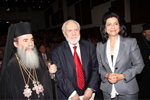 Ο Μακαριώτατος με τον κ. Πέτρο Κυριακίδη και την Αντιπρόεδρο Ευρ. Κοινοβουλίου κ. Κράτσα
