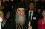 Ο Μακαριώτατος Πατριάρχης Ιεροσολύμων κ.κ. Θεόφιλος Γ΄ στην αίθουσα του Συνεδρίου