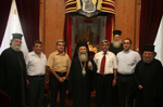 Ο Μακαριώτατος με τον Δήμαρχο Ναζαρέτ κ. Τζεράϊσε και τη συνοδεία του