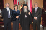 Ο Μακαριώτατος, ο Υπ. Βιομηχανίας, ο Πρέσβυς κ. Τζώνης, η κ. Κατσούρη & ο κ. Τάκης