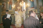 Ο Μακαριώτατος κατά την ώρα της θ. Λειτουργίας