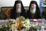 Ο Μακαριώτατος με τον ηγούμενο, Αρχιμ. Ιερόθεο στη δεξίωση