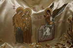 Ενδυτή (κάλυμμα) για τον Πανάγιο Τάφο με εικόνα του αγγέλου.