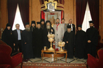 Ο Μακαριώτατος με τον δωρητή και τη Ρωσική αποστολή.