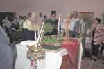 H.B. performing the ceremony of the Sanctification of the water at the SIKSEK