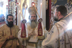 Η Α.Θ.Μ. κατά την τέλεση της θ. Λειτουργίας στην εορτή των Αρχαγγέλων